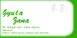 gyula zana business card
